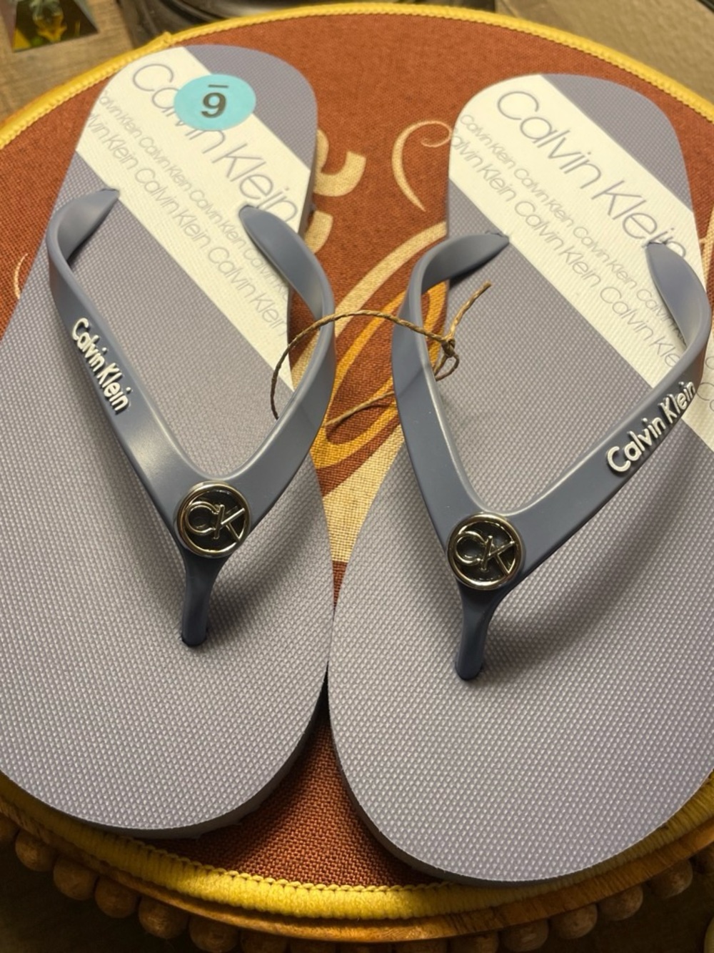Calvin Klein Light Blue Flip-Flop Sandals size 6